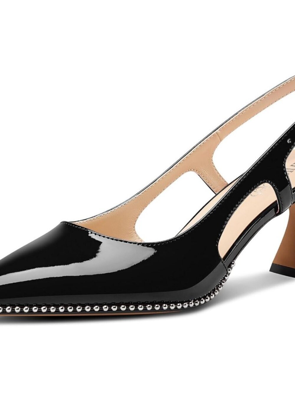 Women's Black Stylish Pointed Toe Slingback Buckle Ankle Strap Heels Shoes